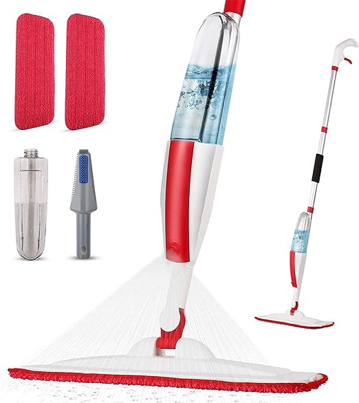 Spray Mop for Floor Cleaning Floor Mop with a Refillable Spray Bottle and 2 Washable Microfiber Pads Home or Commercial Use Dry Wet Flat Mop for Hardwood Laminate Wood Ceramic Tiles Floor
