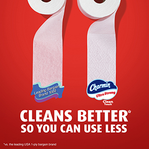 Comparing the Leading Bargain Brand 1000 and Charmin Ultra Strong Mega Roll Textures.