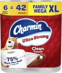 Charmin Ultra Strong Clean Touch Toilet Paper, 6 Family Mega XL Rolls = 42 Regular Rolls